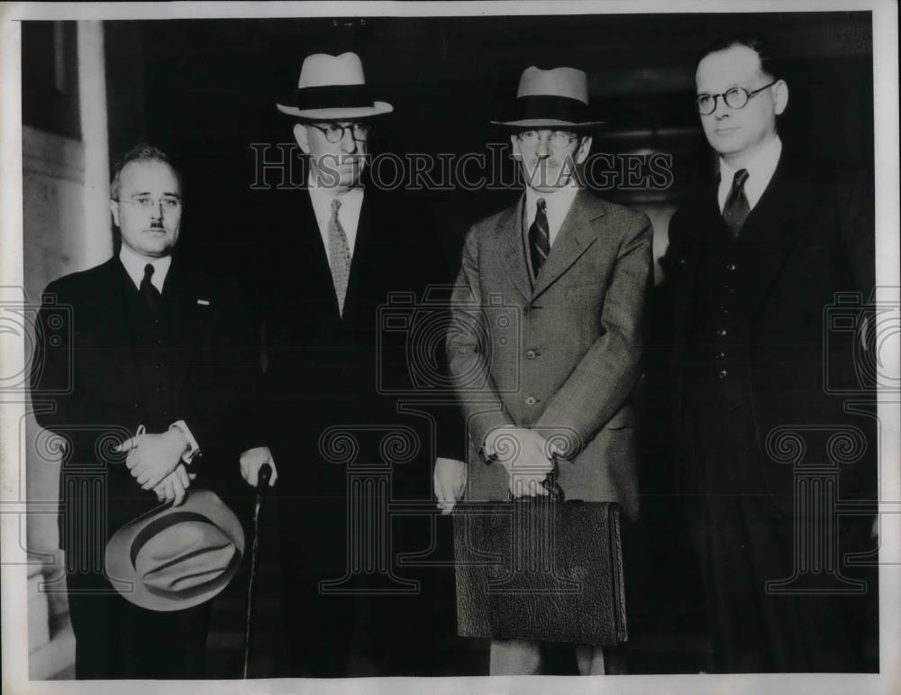 1934 Press Photo Attorneys Herpon, Morgan, Peterson and Judge Calvin Craig - Historic Images