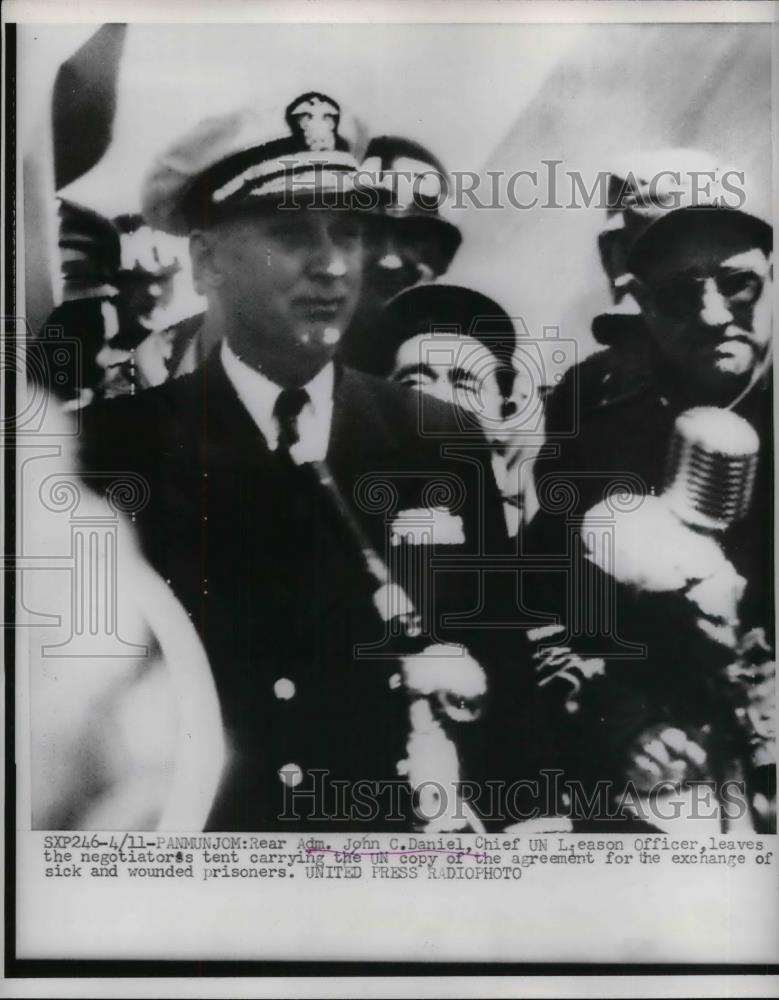 1953 Press Photo Rear Adm. John C. Daniel, Chief UN Officer - nea32974 - Historic Images