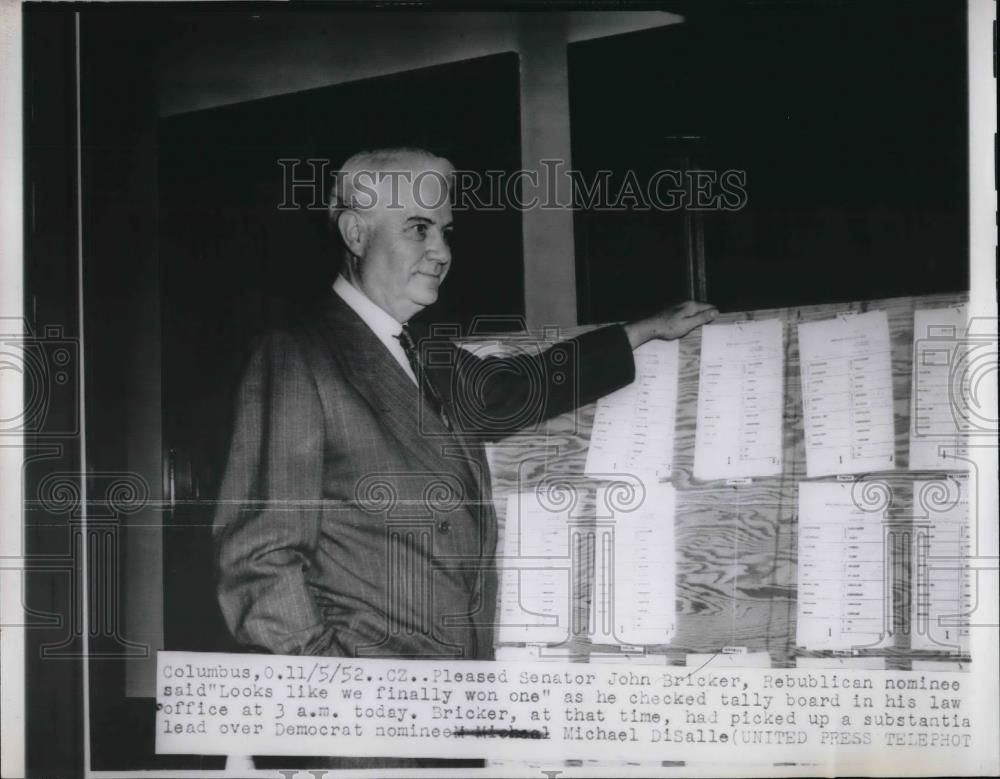 1952 Press Photo Senator John Bricker at a convention - nea31159 - Historic Images