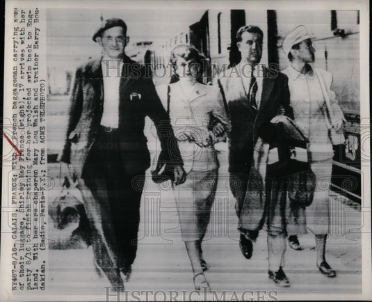 1949 Press Photo Shirely May France to train for swim back to England from - Historic Images