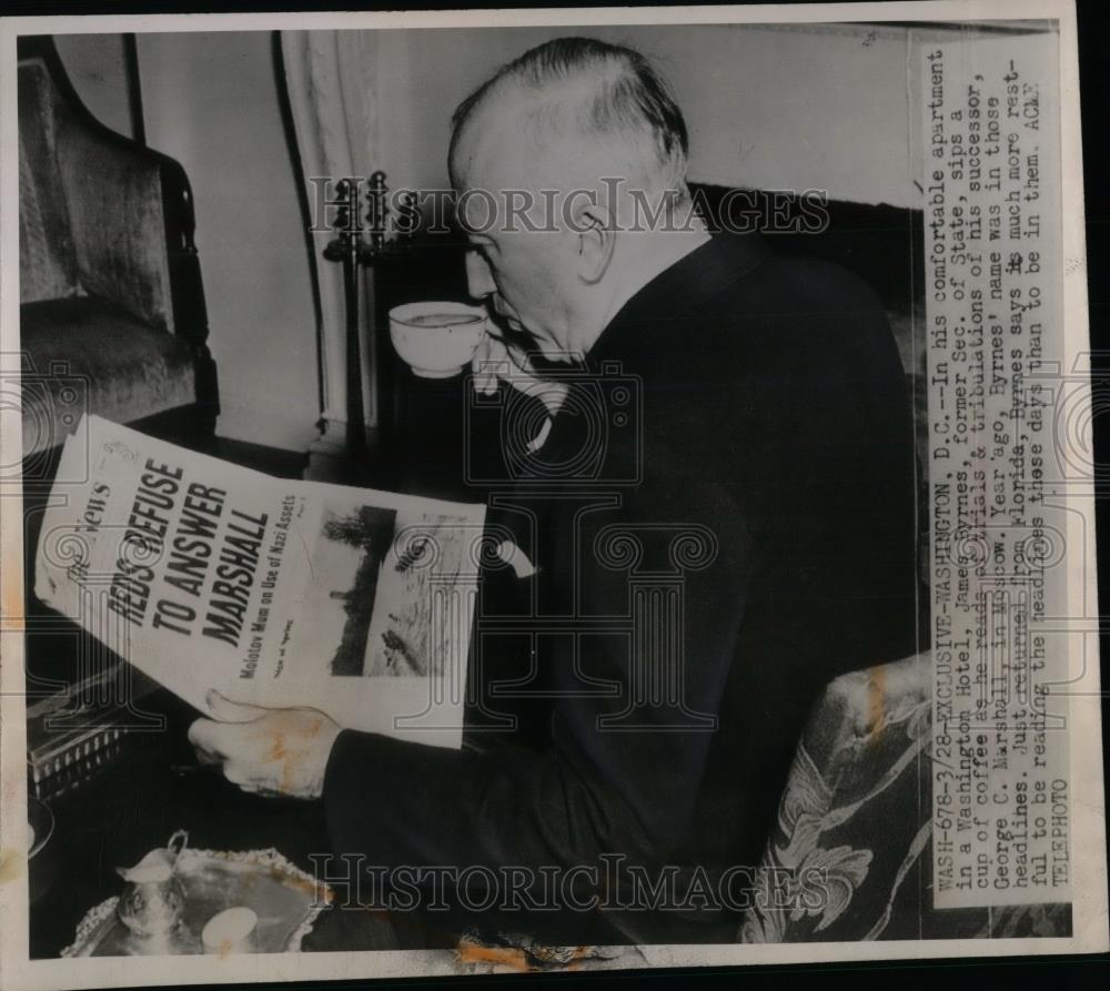 1948 Press Photo James Byrnes Former Secretary of State - nea33391 - Historic Images