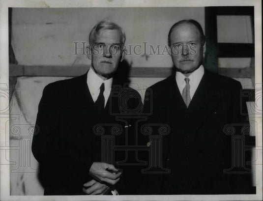 1934 Press Photo W.J. Hutchins President Berea College & Dr Hocking Professor - Historic Images