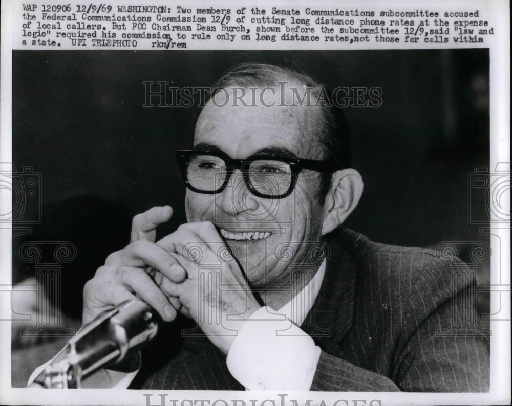 1969 Press Photo Dean Burch,of Federal Communication Commission at Senate. - Historic Images
