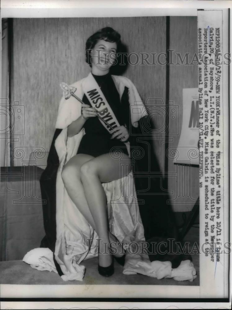 1959 Press Photo Lynne Galvin, Winner of the &quot;Miss Byline&quot; - nea29551 - Historic Images