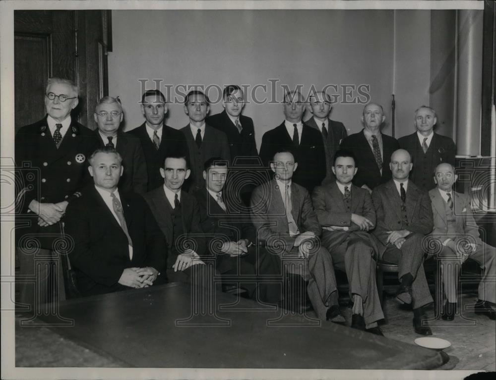 1934 Press Photo George Barkley, Walter Cassidy, William Austin, Louis Bending - Historic Images