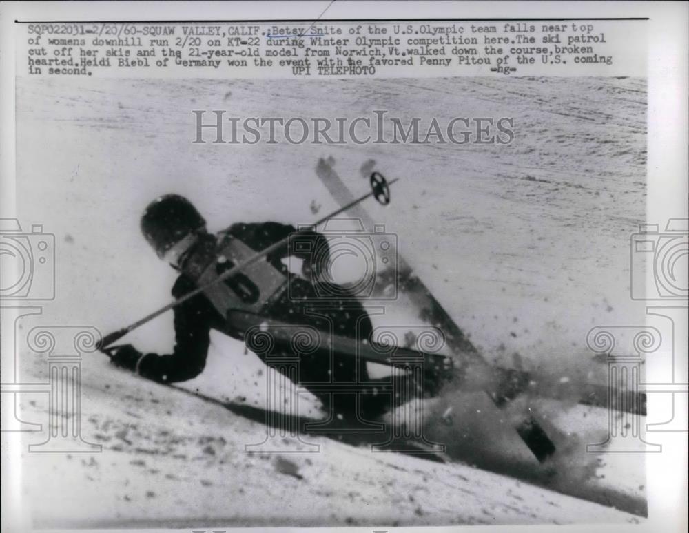 1960 Press Photo Betsy Snite, Skier on Olympic Team - nea30477 - Historic Images