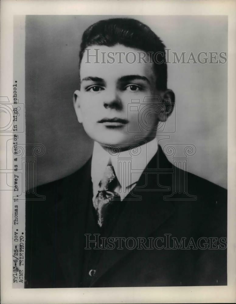 1948 Press Photo Governor Thomas E. Dewey as senior in HS - nea30026 - Historic Images