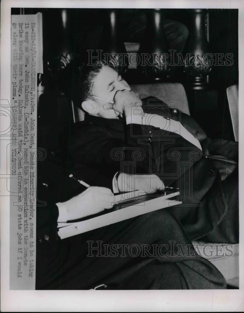 Press Photo Senator John Dent Senator John Haluska State Bribe Hearing - Historic Images