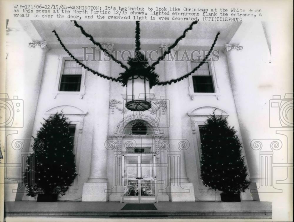 1964 Press Photo White House Christmas Decorations - nea31633 - Historic Images