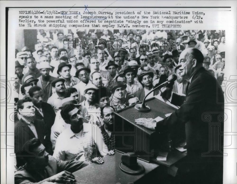 1961 Press Photo Joseph Curran of Natl Maritime Union &amp; longshoremen - nea33484 - Historic Images