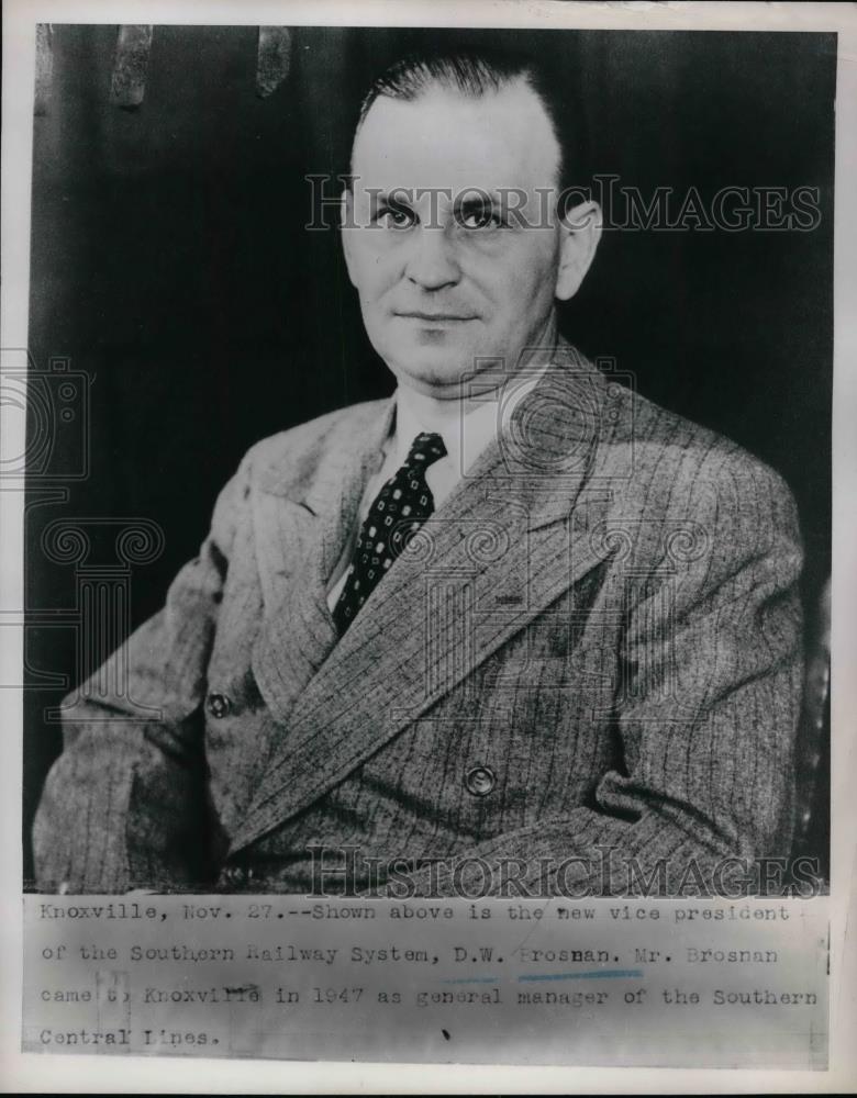 1951 Press Photo VP of Southern R.R., DW Brosnan - nea32085 - Historic Images
