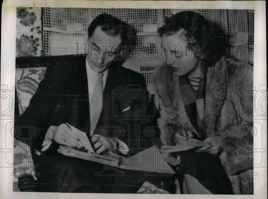1952 Press Photo Eberhard Stern, Former Neo Nazi Party Chief, Vilma Schuppe - Historic Images