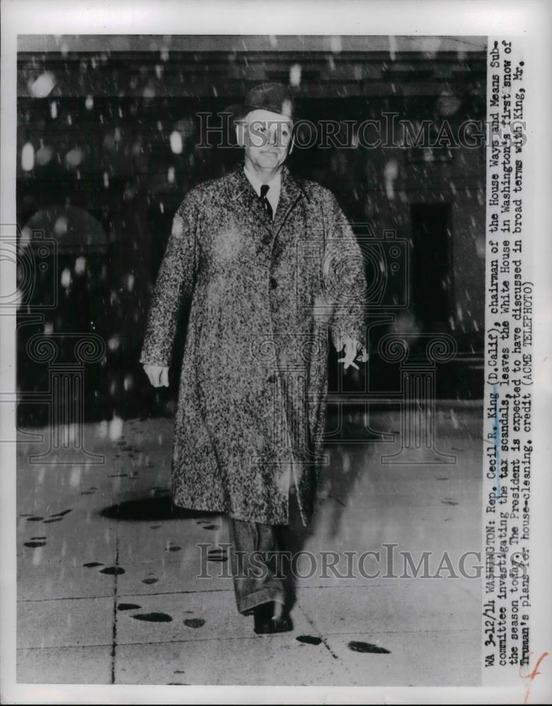 1951 Press Photo Rep. Cecil King Chairman Of House Ways & Means Committee - Historic Images