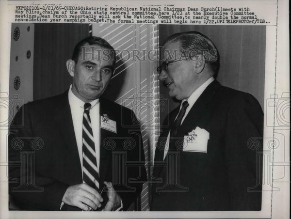 Republican Natl Comm chair Dean Burch, Ray Bliss 1965 Vintage Press ...