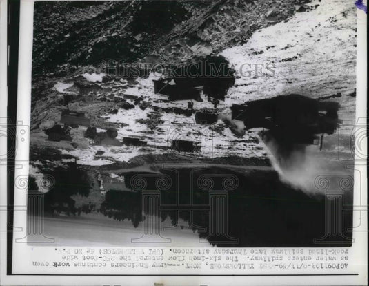 1959 Press Photo Army Engineers Work as Water Enters Spillway - nea31844 - Historic Images