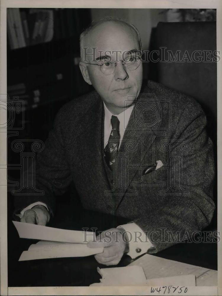 1938 Press Photo Former Congressman Edward Eicher At Desk - nea33912 - Historic Images