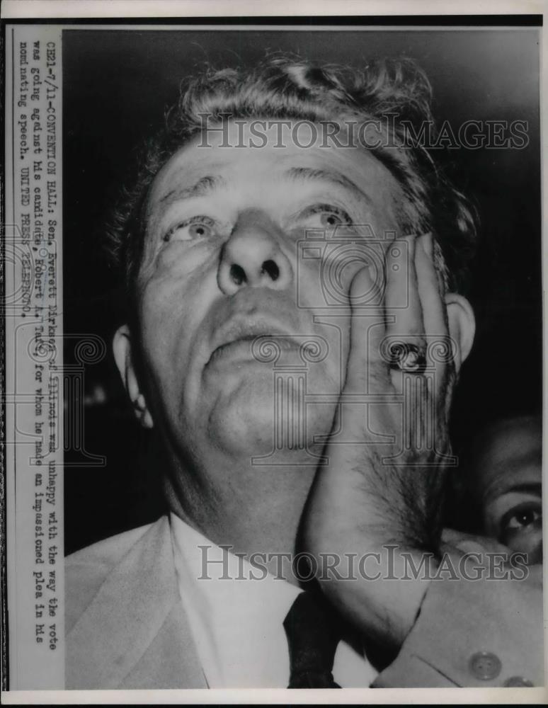 1952 Press Photo Sen. Everett Dirksen Disappointed about Taft Unpopularity - Historic Images