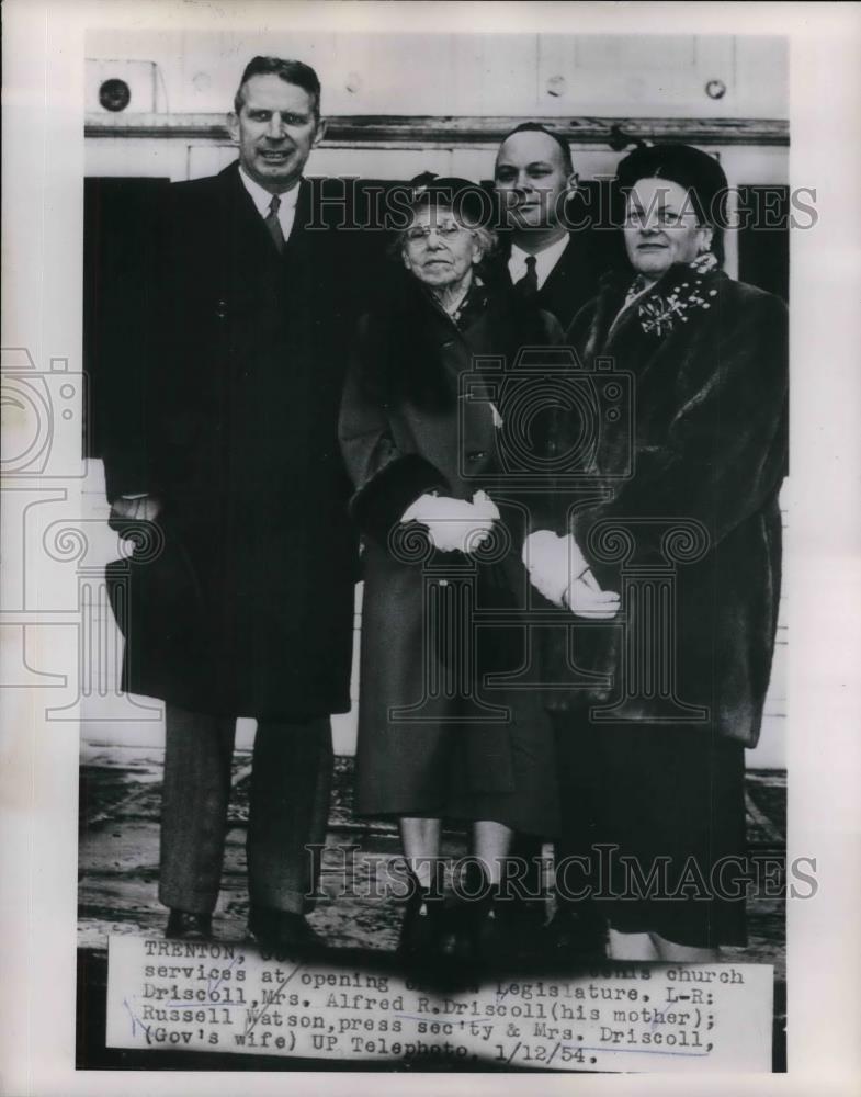 1954 Press Photo Mr &amp; Mrs Alfred Driscoll, Russell Watson - nea30697 - Historic Images