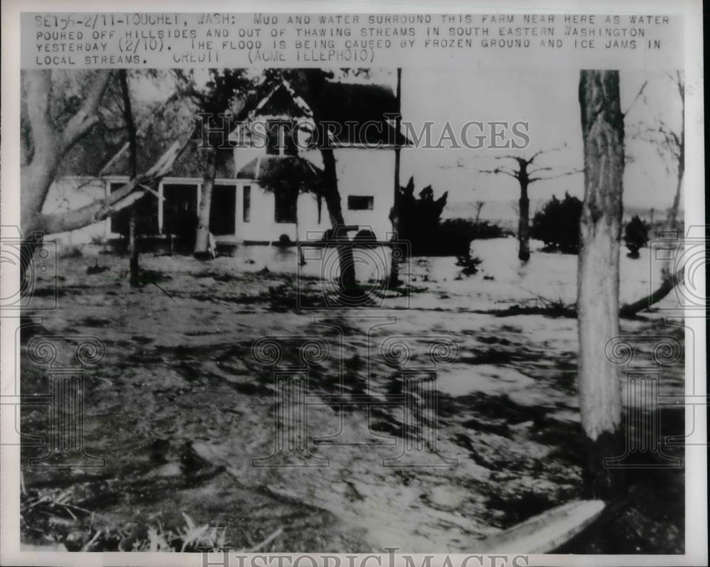 1949 Press Photo SE Washington flooding caused by ice jams - nea32700 - Historic Images