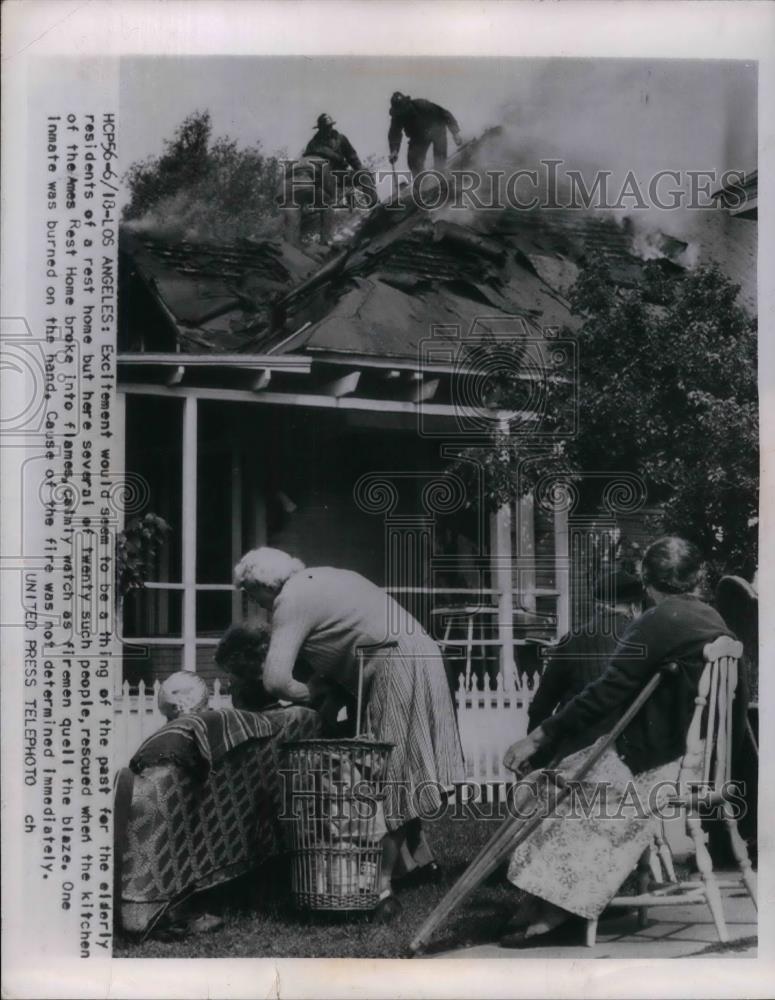 1954 Press Photo Los Angeles Fire rest home - nea30002 - Historic Images