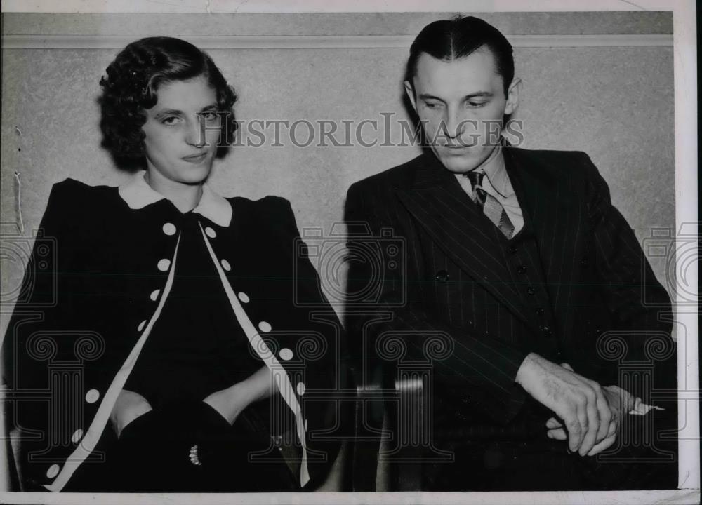 1938 Press Photo Frank Joseph Kolesiak Arrested for Arson &amp; Mrs Moran, Girlfrien - Historic Images