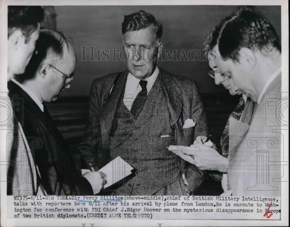 1951 Press Photo Sir Percy Sillitoe Head Of British Military Intelligence - Historic Images