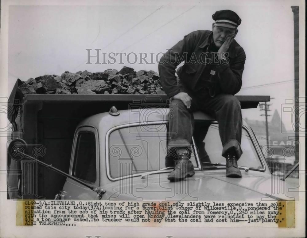 1950 Press Photo High Grade Coal Clint Conger Looking For Buyer - nea32450 - Historic Images