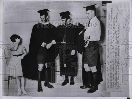 1955 Press Photo U. of D Seniors Little Marie Katharine VanZant Chris Harris - Historic Images