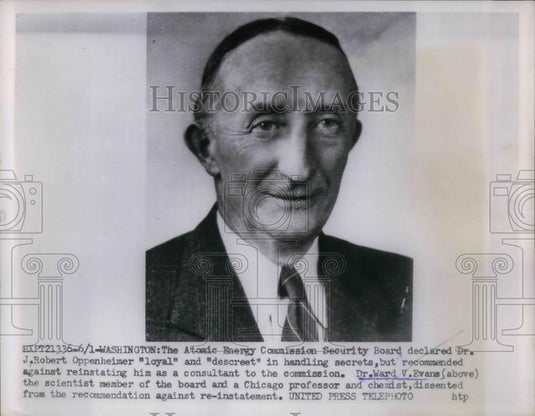 1964 Press Photo Atomic Energy Commission Security board Dr. Ward V. Evans - Historic Images