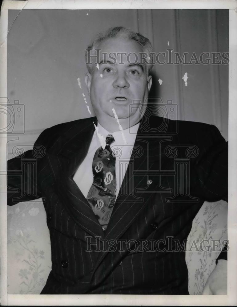 1944 Press Photo Gov. John William Bricker of Ohio at Ambassador Hotel. - Historic Images