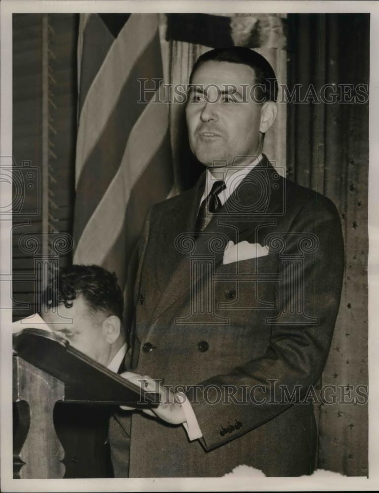 1939 Press Photo Holgar J. Johnson, Pres of Life Insurance Institute in NY - Historic Images