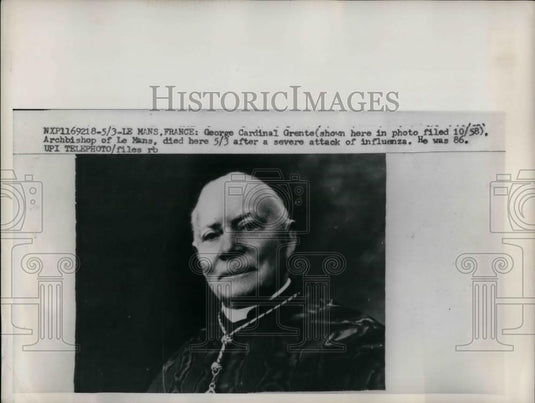 1959 Press Photo George Cardinal Grene Archbishop Le Mans - nea33797 - Historic Images