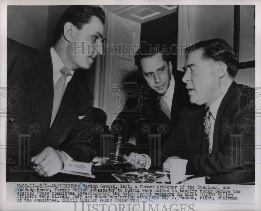 1958 Press Photo Marion Gawaik, Thaddeus Romer at Special House Committee - Historic Images