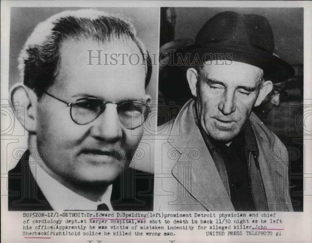 1958 Press Photo Dr Edward Spaulding &amp; his killer John Sherback - nea32838 - Historic Images