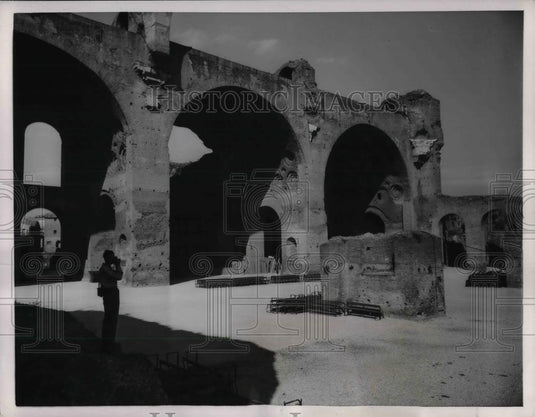 1955 Press Photo Scale model of the Basilica of Maxentius created as scale model - Historic Images
