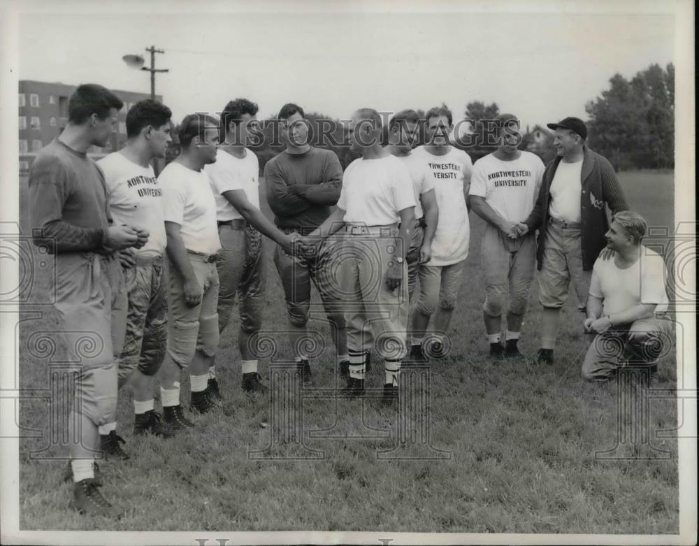 1941 Press Photo College All-Star Football Team Eddie Rucinski Ernie Pannell - Historic Images