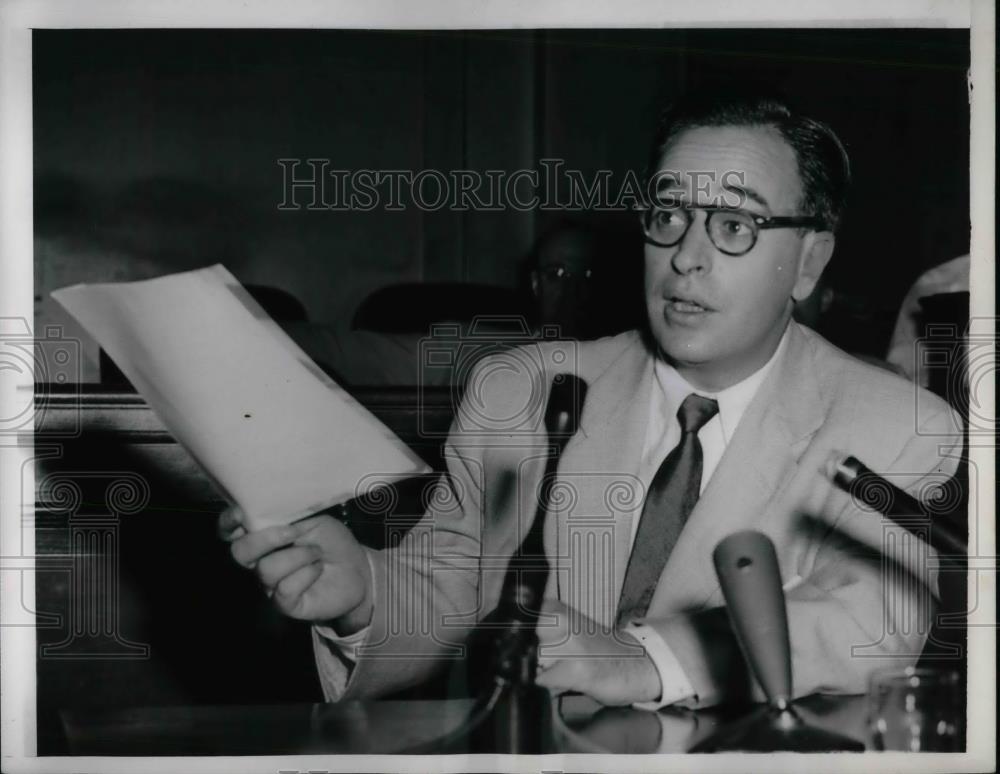 1963 Press Photo Union Leader David Livingston Invokes 5th Amendment - nea37076 - Historic Images