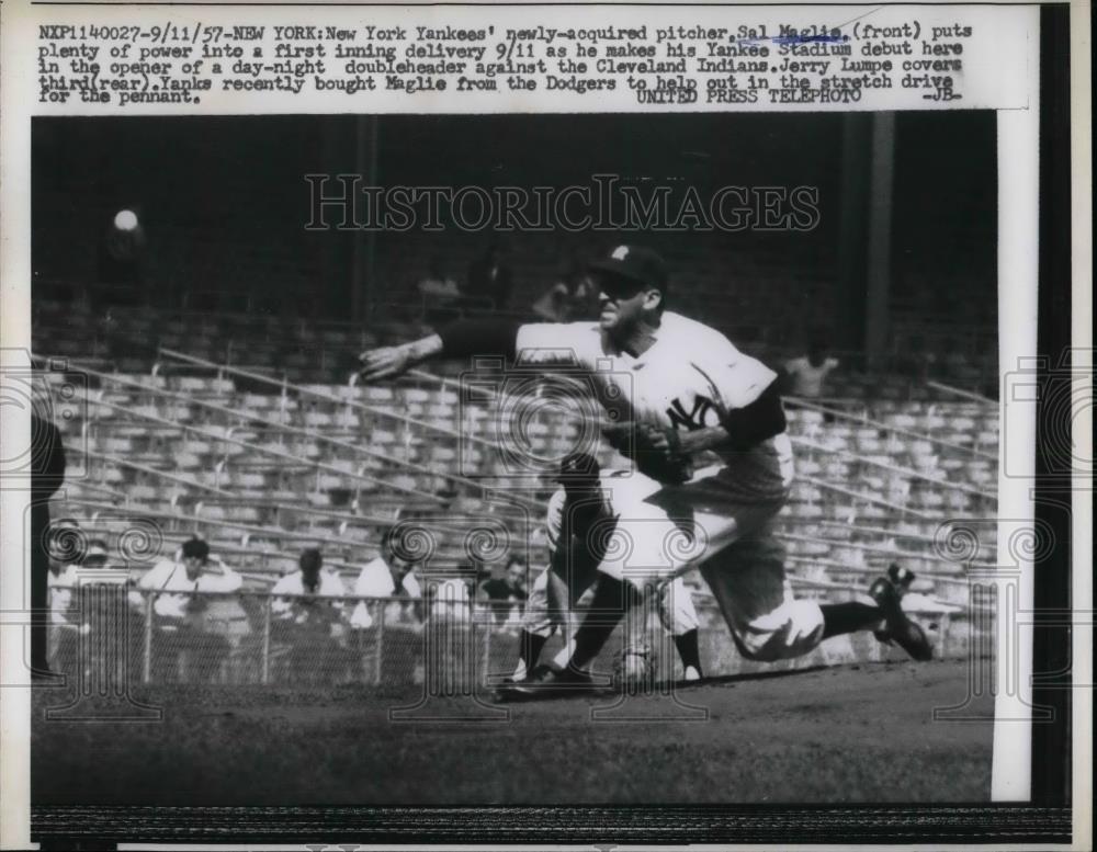 1957 Press Photo Sal Maglie, Pitcher of New York Yankees - nea39968 - Historic Images