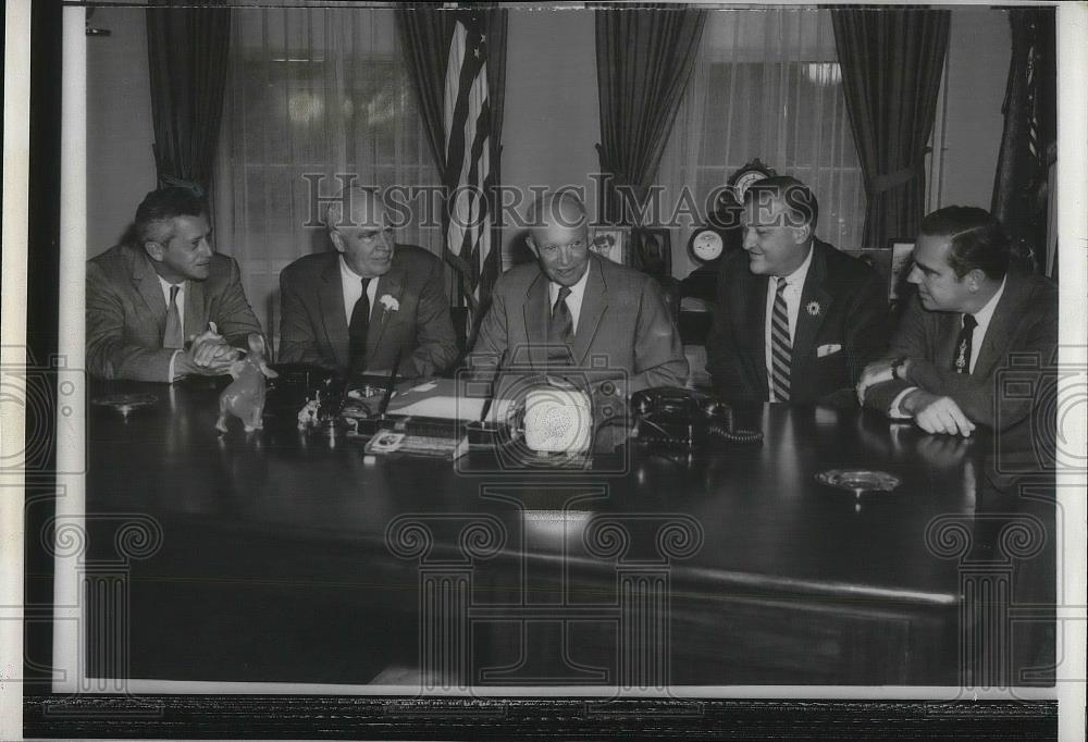 1957 Press Photo Pres. Eisenhower,Govs Collins,Hoges,McKeldin,Clement - Historic Images