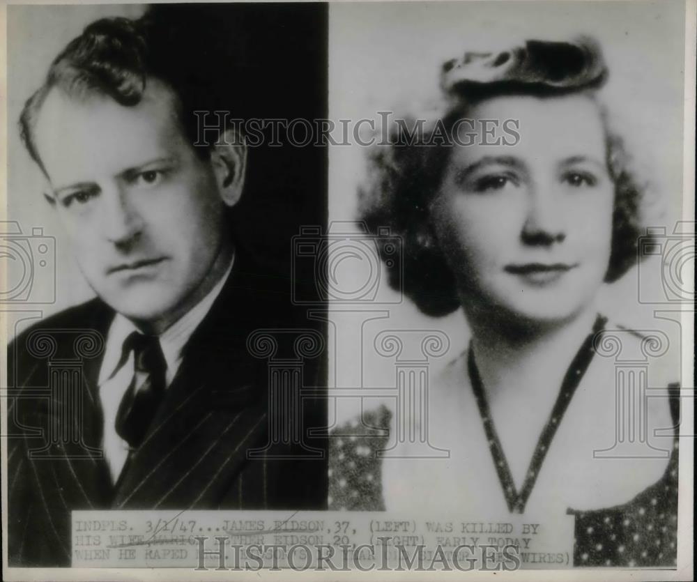 1947 Press Photo James Edison Killed By Wife Marion Edison After He Raped Her - Historic Images