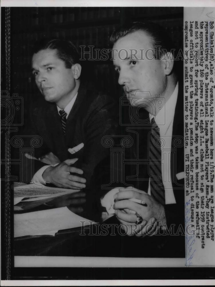 1959 Press Photo Bob Chakalos Toronto Representatives of International League - Historic Images