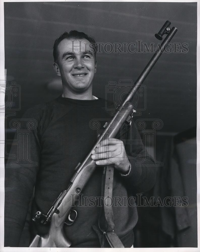 1954 Press Photo August Westergeard, American world champion in shooting. - Historic Images
