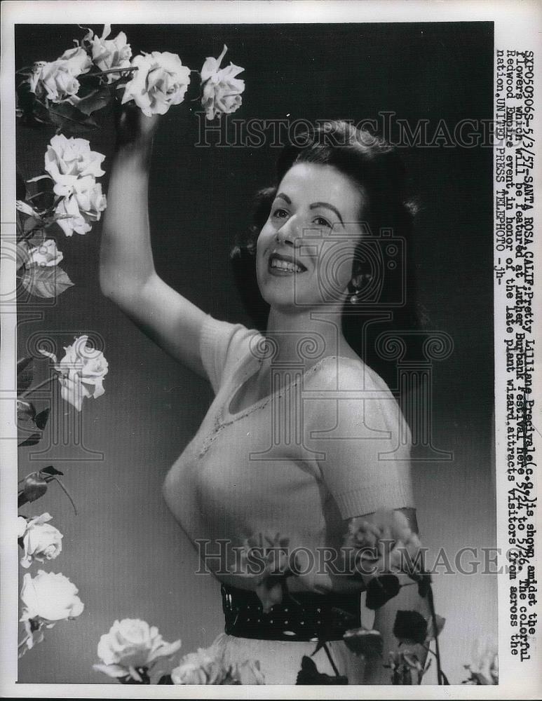 1957 Press Photo Lilliiane Perciyale featured at Luther Burbank Festival. - Historic Images