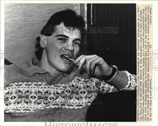 Cleveland Indians Joe Charboneau After Injury 1982 Vintage Press Photo ...