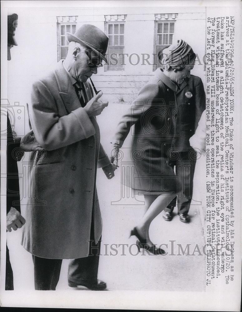 1965 Press Photo Duke &amp; Duchess of Windsor at Columbia Medical Center - Historic Images