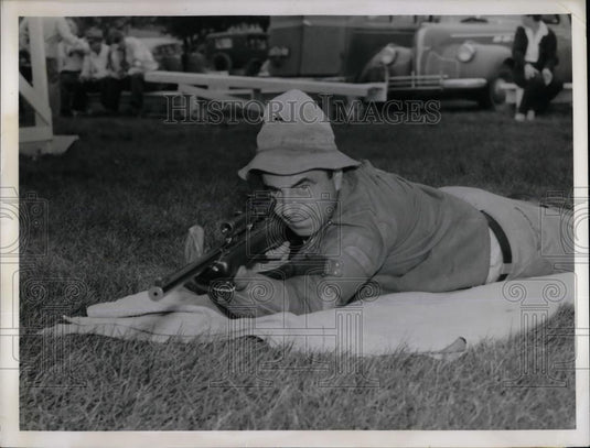 1941 Press Photo Frank James, wins U.S. Cartridge Trophy match in Camp Perry OH - Historic Images