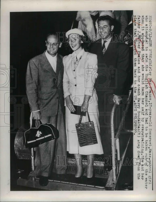 1949 Press Photo Shirley May France attempted swimming English Chanel - Historic Images