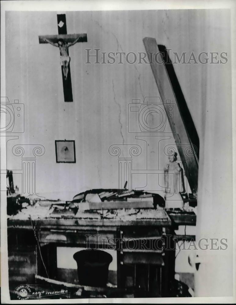 1943 Press Photo Wreckage after the bombing of the convent in Algiers - Historic Images