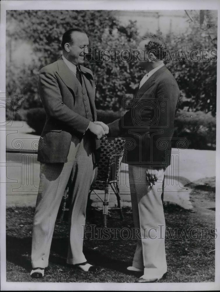 1936 Press Photo Mark Hanna &amp; Walter Donovan National Assoc of State Racing Comm - Historic Images