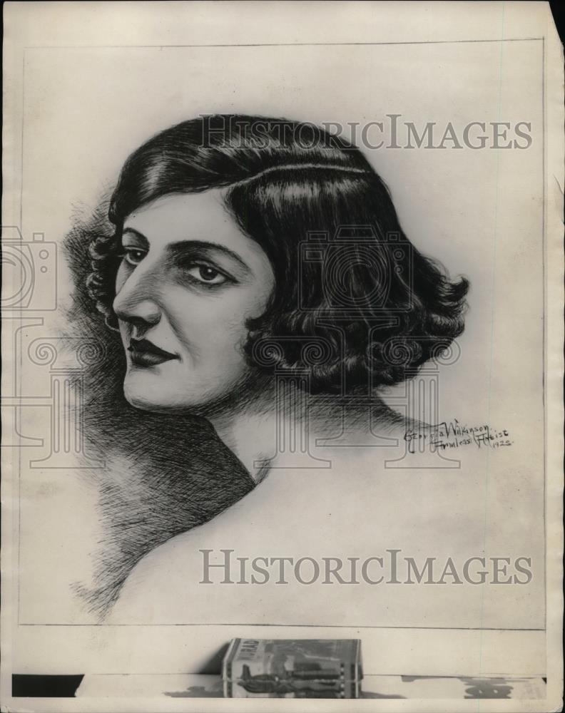 1923 Press Photo Painting Of Lois Wilkinson By Artist Georgia Wilkinson - Historic Images
